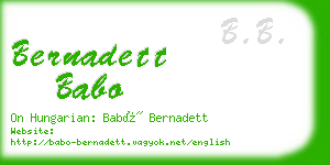 bernadett babo business card